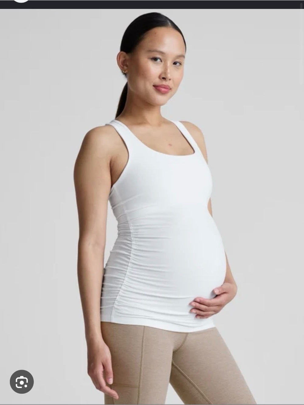 NWT Beyond Yoga Beyond the Bump white tank small Spacedye Bases Covered maternit